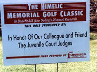 Tee sign: The Himelic Memorial Golf Classic