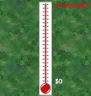 Fundraising thermometer. Help us reach our goal!